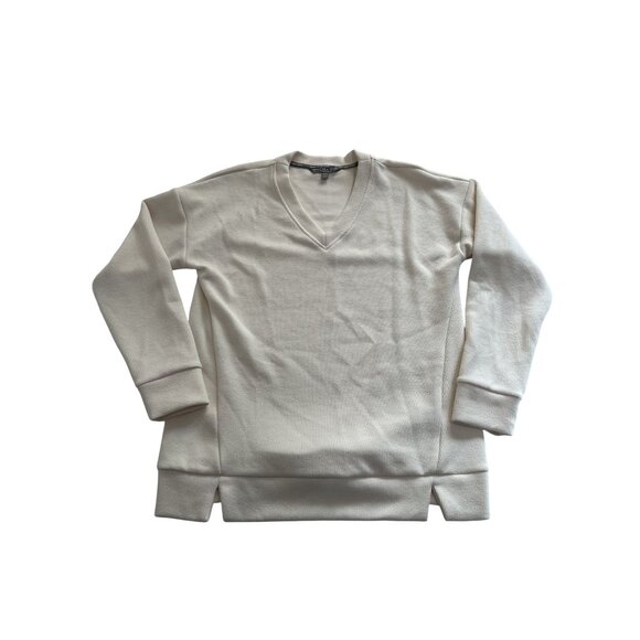 Marc New York Andrew Marc V-Neck Sweatshirt in White - Picture 1 of 3